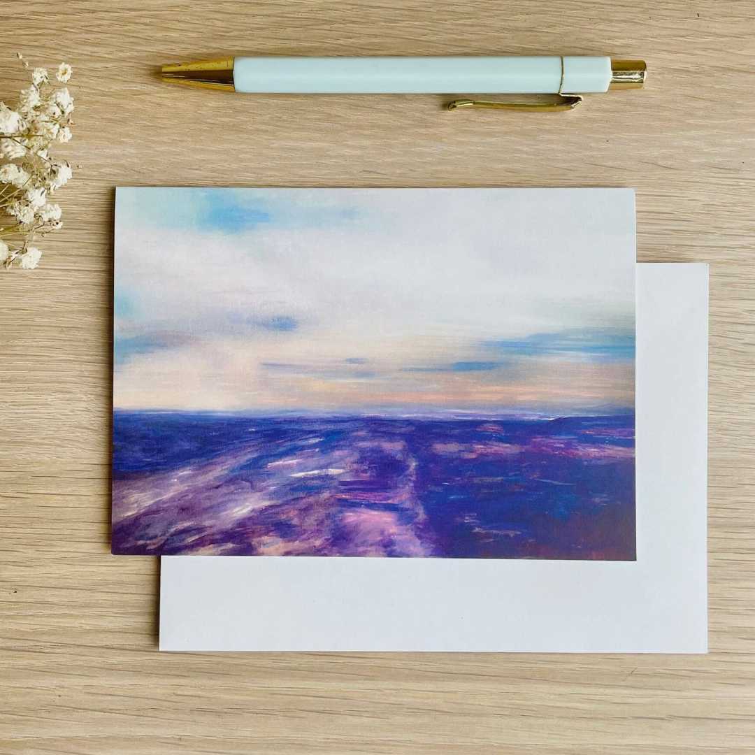 Beth Garner | Stacy K Floral | Purple Landscape greeting card.