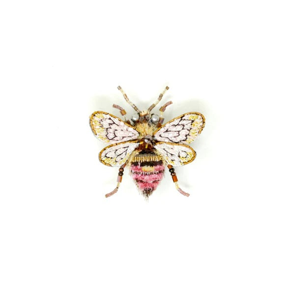 Trovelore | Bombus Bee Brooch | Embroidered with beads and sequins.