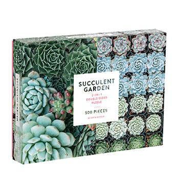 Chronicle Books | Succulent Garden Puzzle | 500 pieces, 2 sided puzzle.