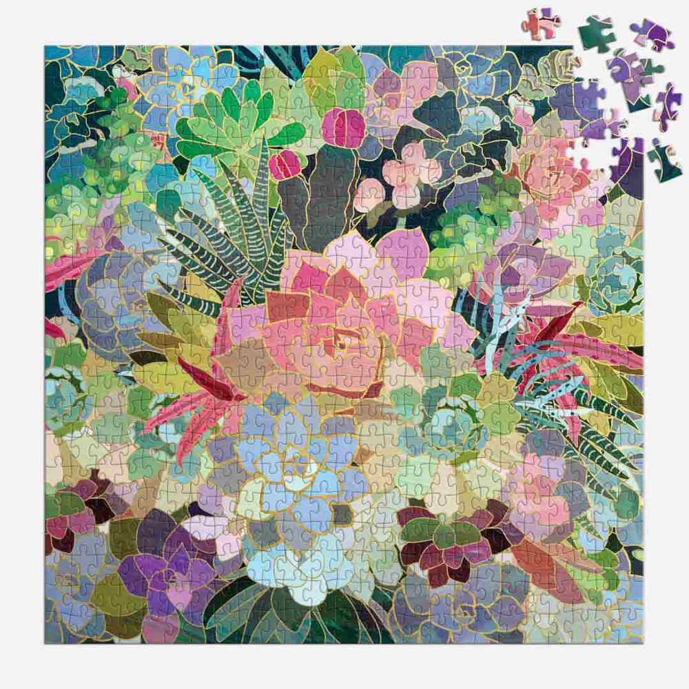 Chronicle Books | Succulent Mosaic Puzzle | A colorful illustration.