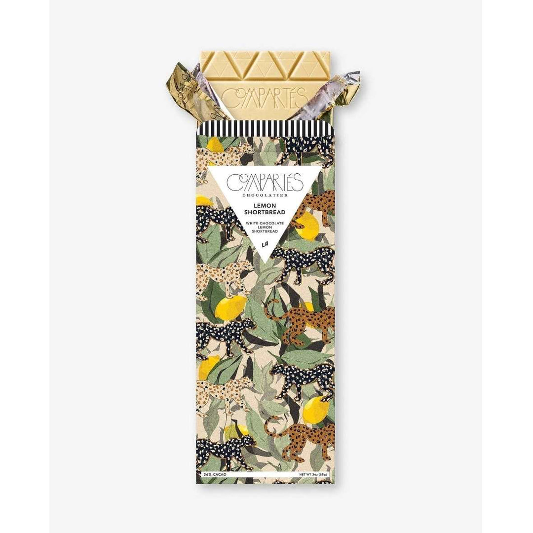 LEMON SHORTBREAD Gourmet Chocolate Bar | A jungle themed  package with jaguars and lemons.