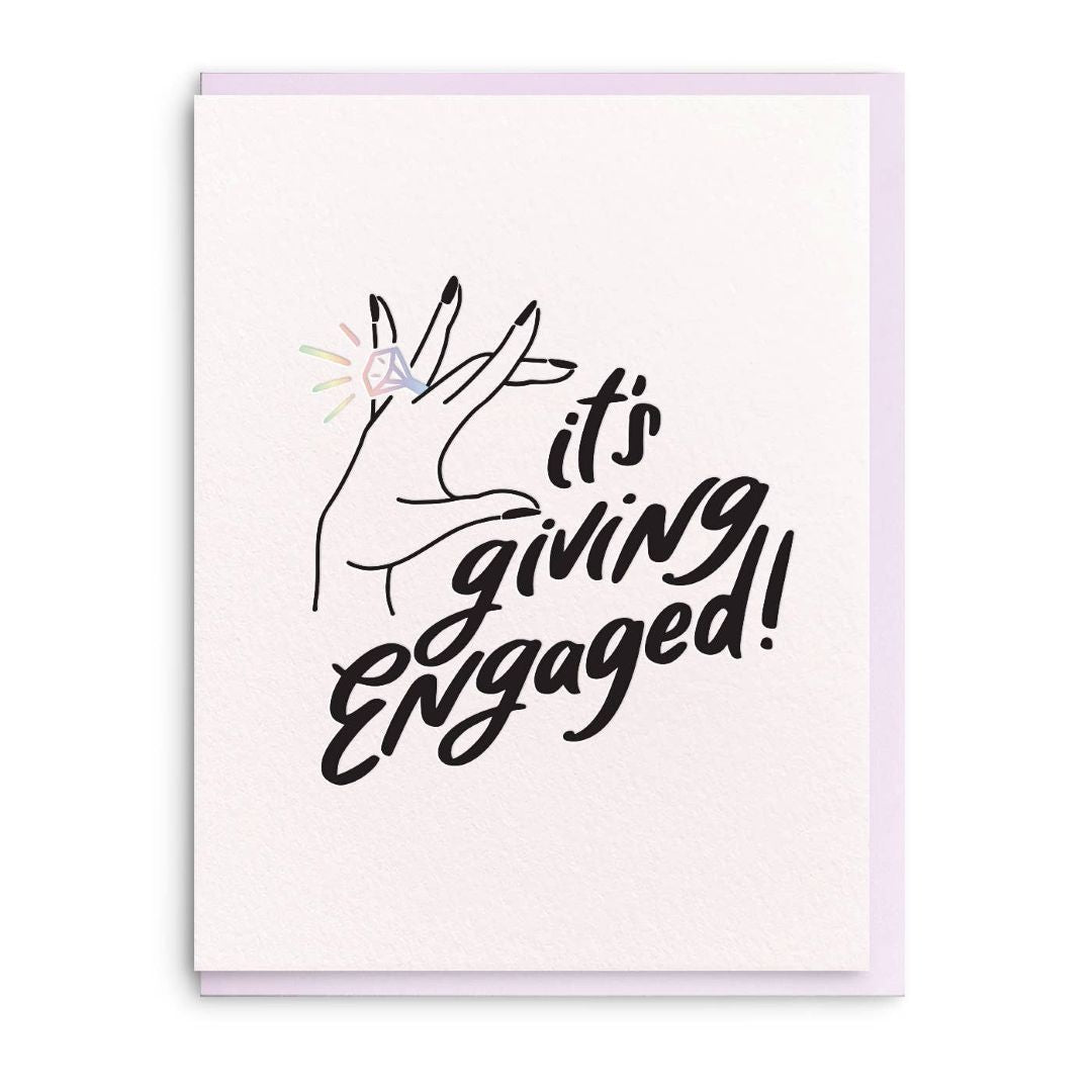 Dahlia Press | Engagement Card | It's giving Engaged!