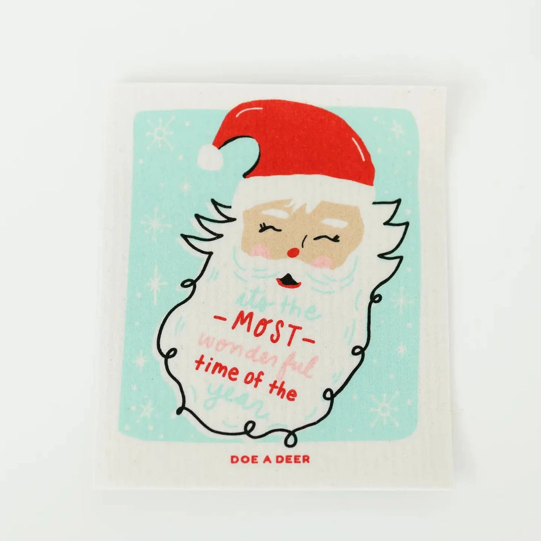 Doe A Deer | Swedish Dishcloth | Santa Claus | Text "It's the MOST wonderful time of the year"