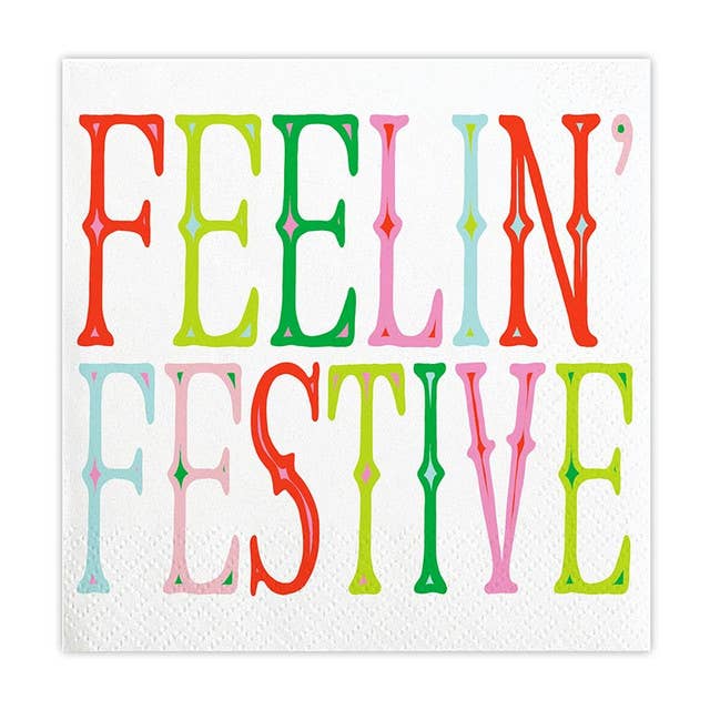 Slant | Feelin' Festive Beverage Napkins, paper.