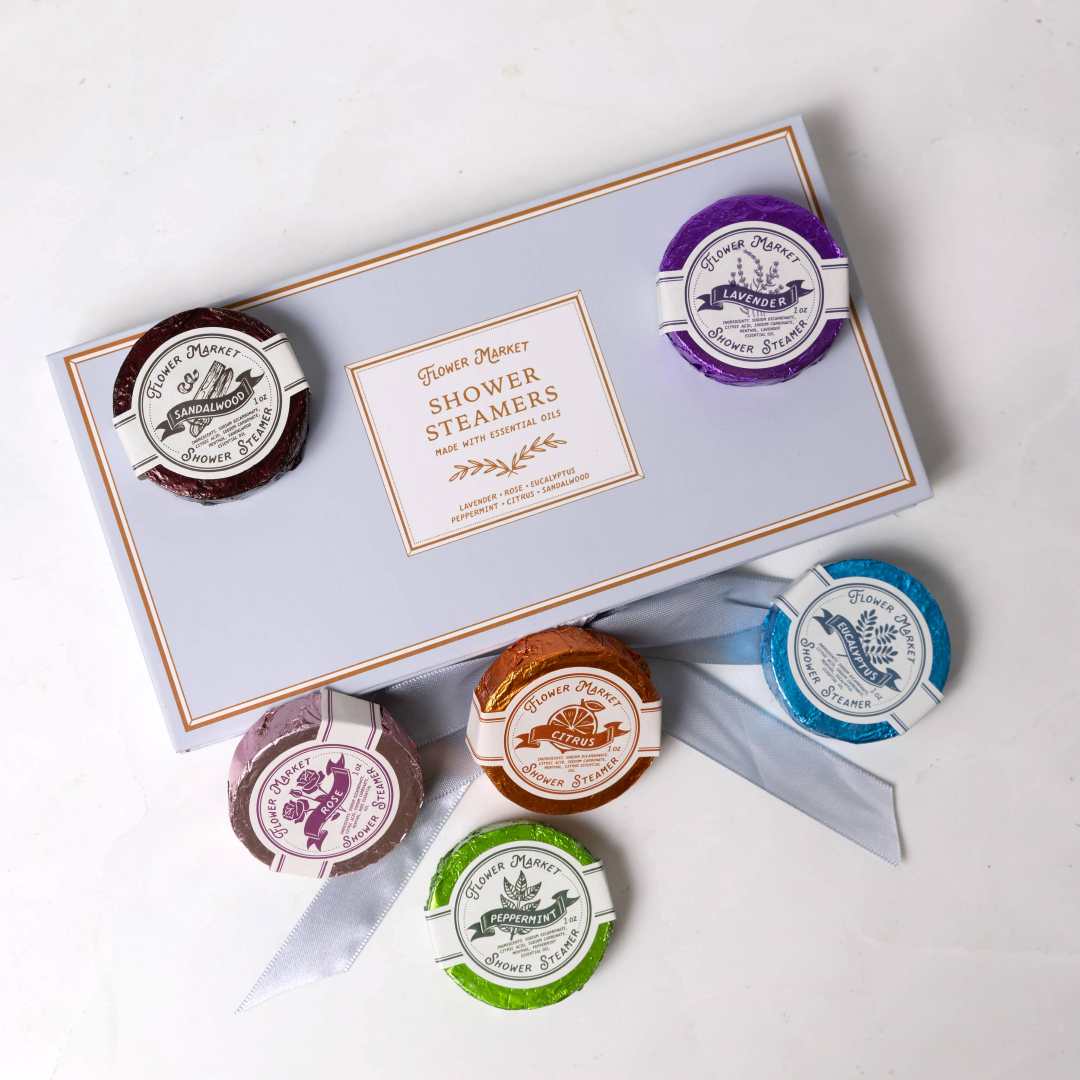 Flower Marker | Shower Steamers made with essential oils. Lavender, eucalyptus, sandalwood, rose, citrus, and peppermint.