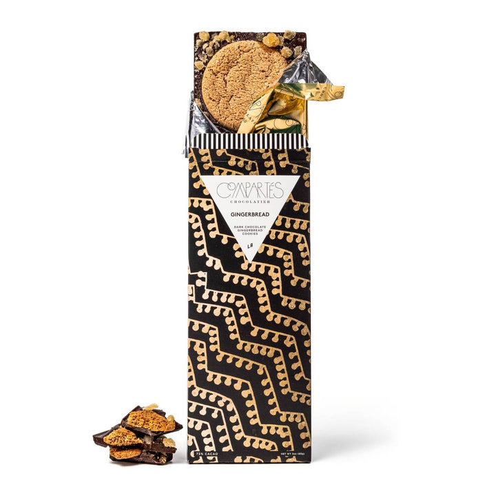 Gingerbread cookie package with decorative pattern on a white background