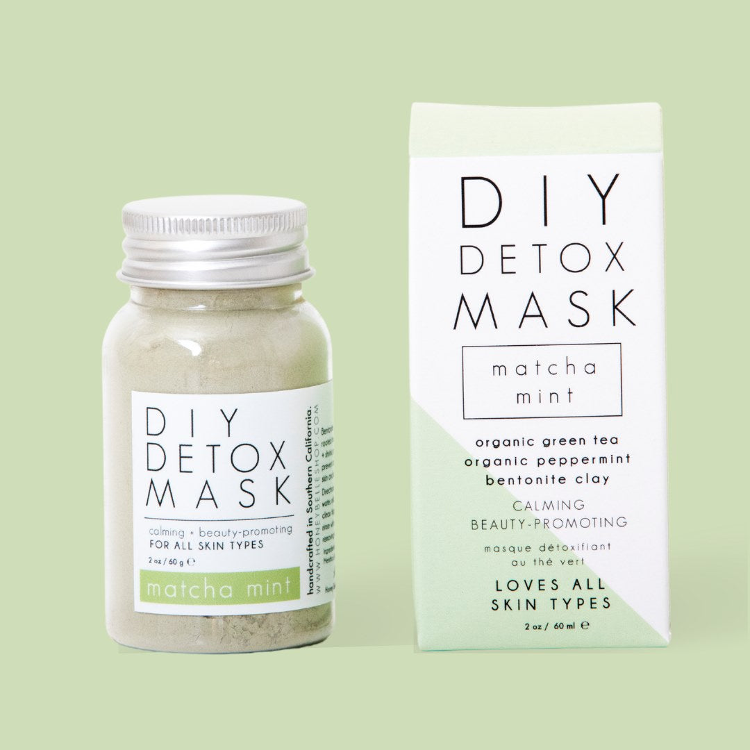 Honey Belle | DIY Detox Mask | Matcha Mint, calming and beauty promoting for all skin types. Organic green tea, organic peppermint, bentonite clay, 2oz.