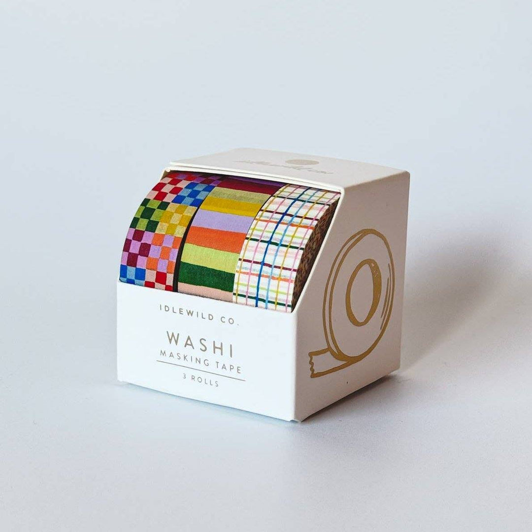 Idlewild Co. | Rainbow Washi Tape | Checkered, striped, and gridded washi tape.