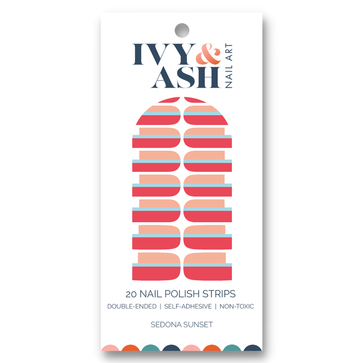 Ivy & Ash | Sedona Sunset | Colorful Abstract Negative Space Nail Wrap