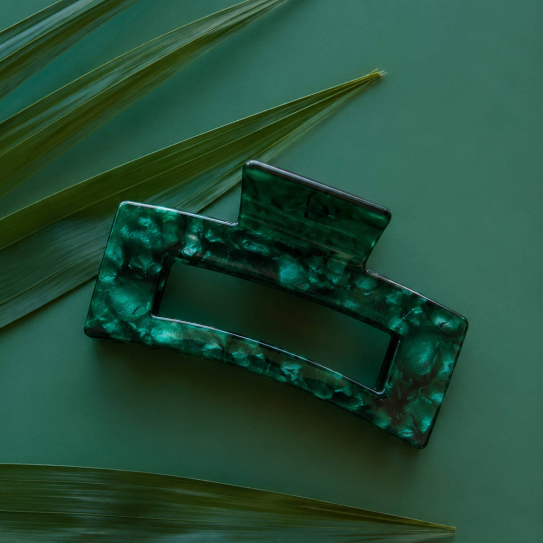 Jungle Club, marbled emerald claw clip.