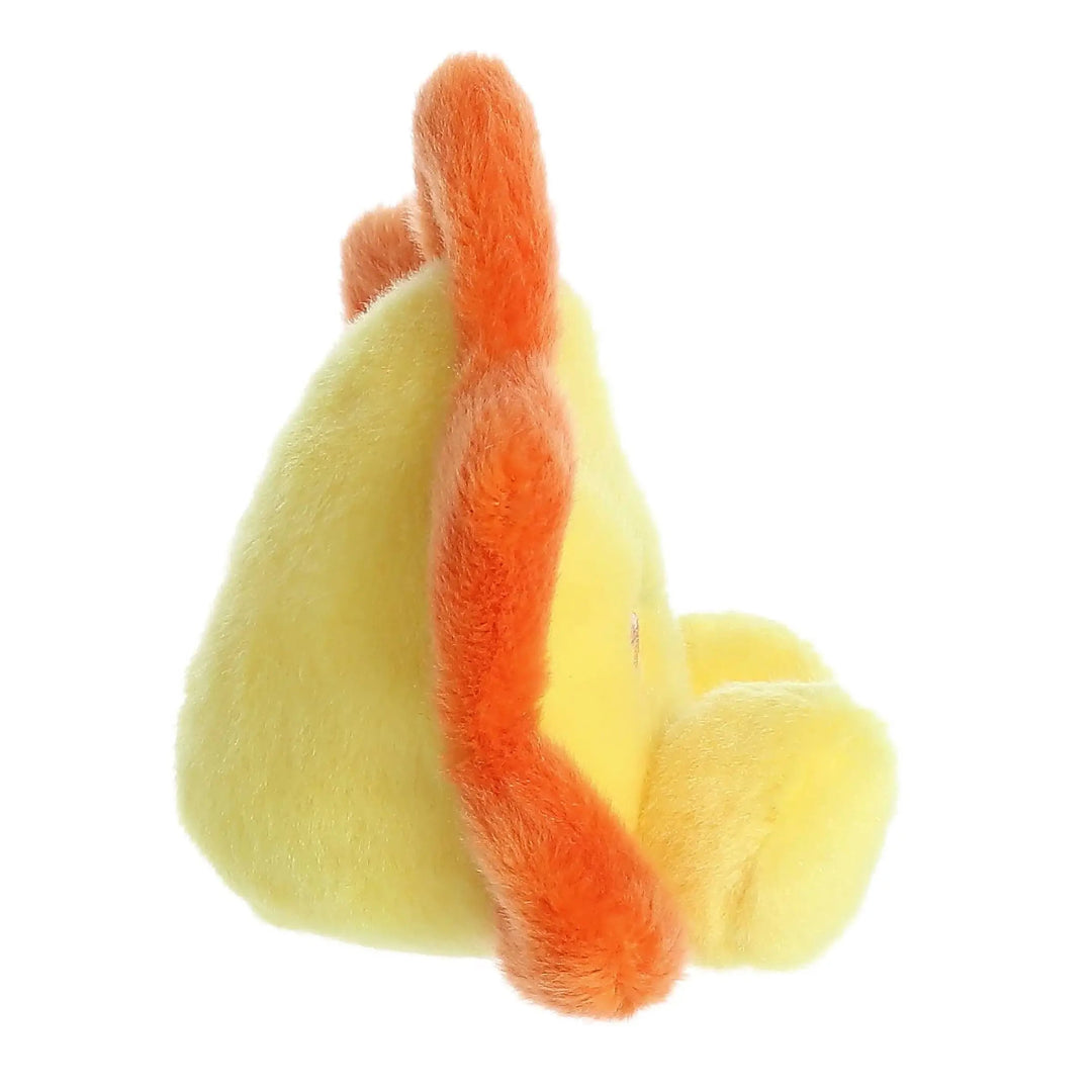 Yellow and orange cat toy on a white background