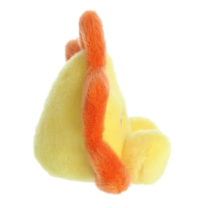 Yellow and orange cat toy on a white background