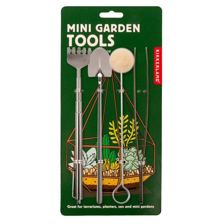 Kikkerland Design Inc | Mini Garden Tools for use in terrariums, planters, zen and mini gardens.