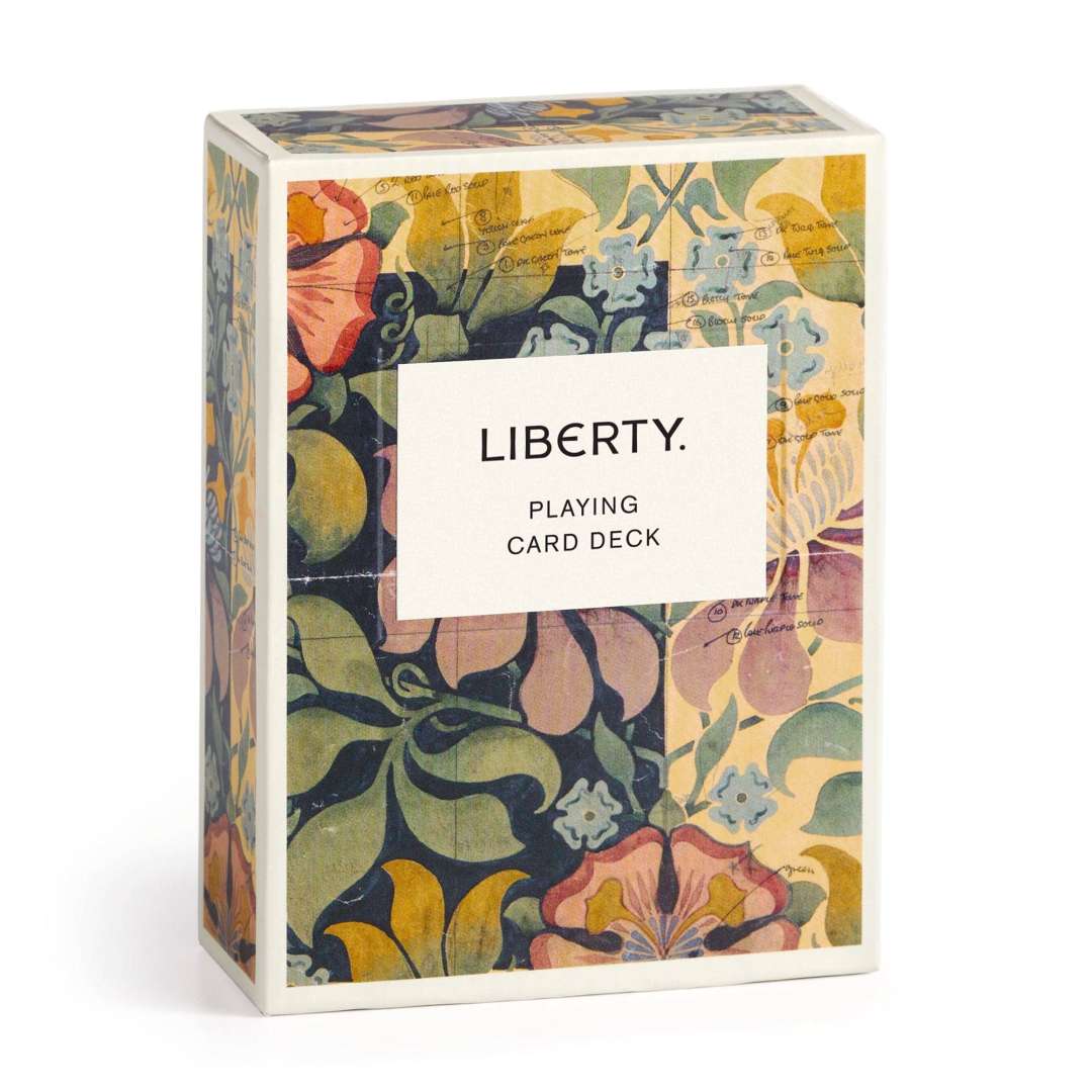 Liberty | Playing Cards | Floral patterned card deck box with 'Liberty' branding on a white background