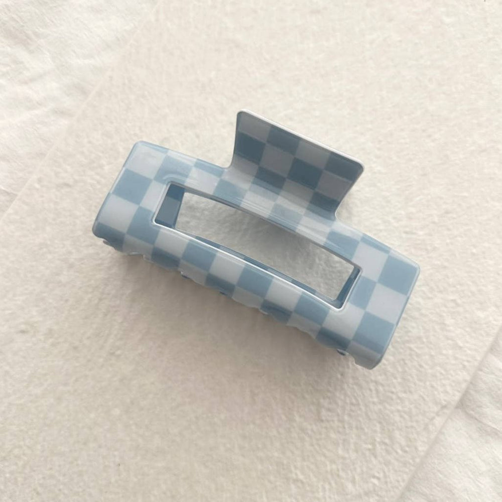 Lovelina | Checkered Claw Clip in blue