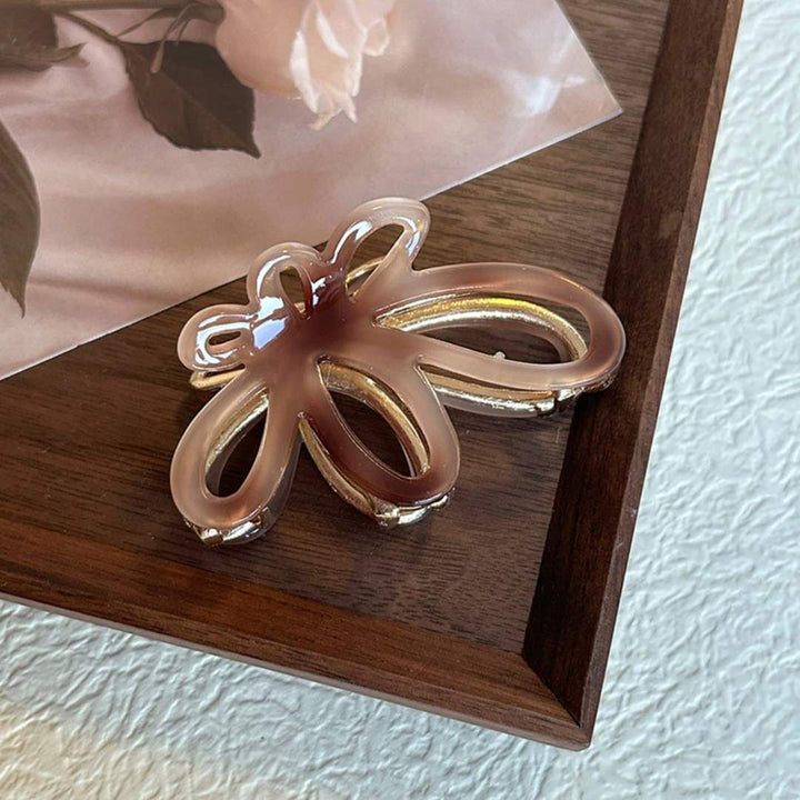Lovelina | Floral Hair Clip | Neutral marble.