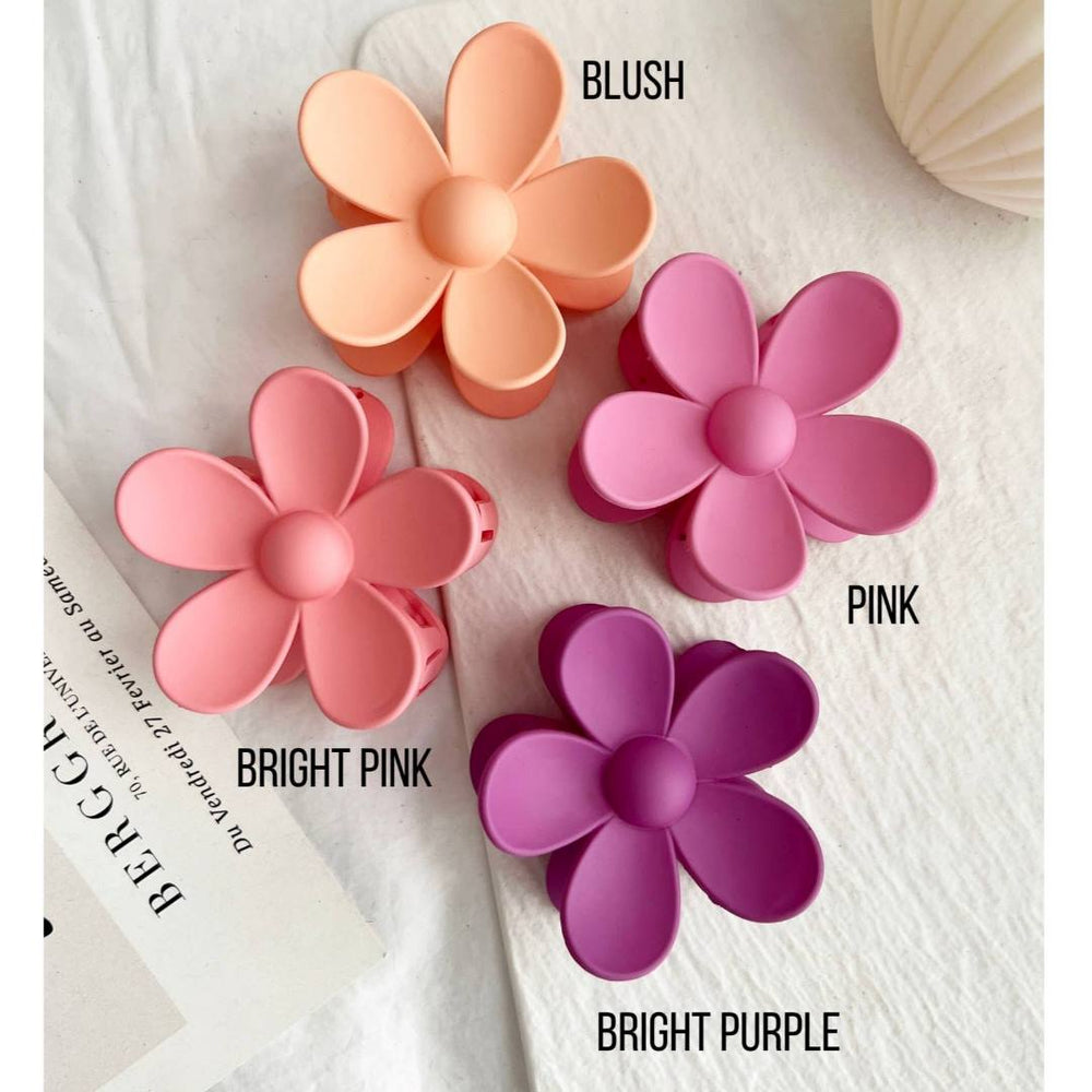 Lovelina | Flower Hair Clips | Blush, Bright Pink, Bright Purple, Pink.