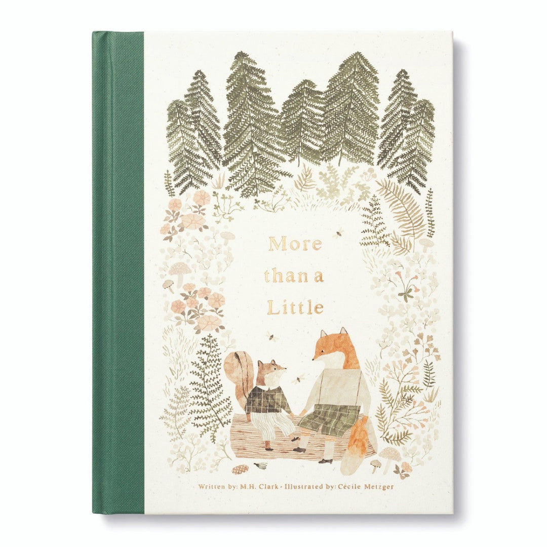 More Than A Little | A whimsical book cover with a watercolor scene that has a squirrel and a fox talking to each other. Text reads "More than a Little".
