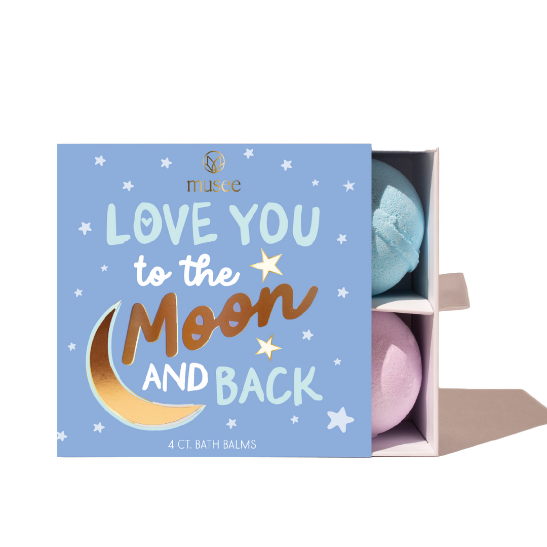 Bath balm set with 'Love You to the Moon and Back' packaging