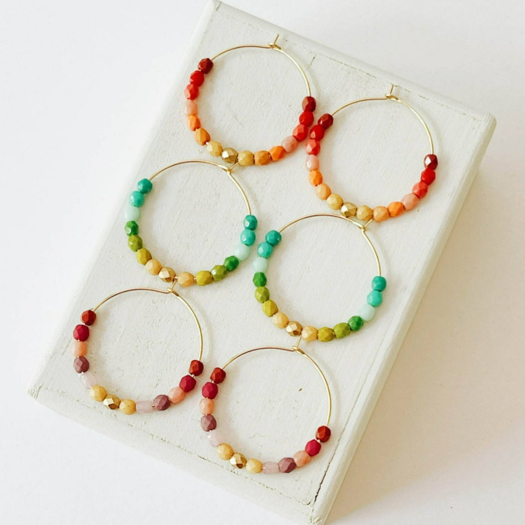 Colorful Gold Filled Ombre Hoop Earrings | Nest Pretty Things