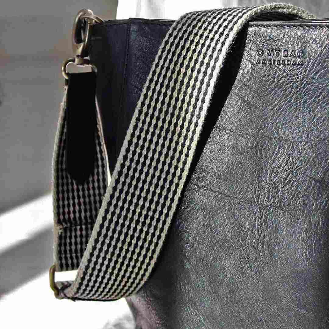 O MY Bag | Black and white checkered/striped replacement strap.