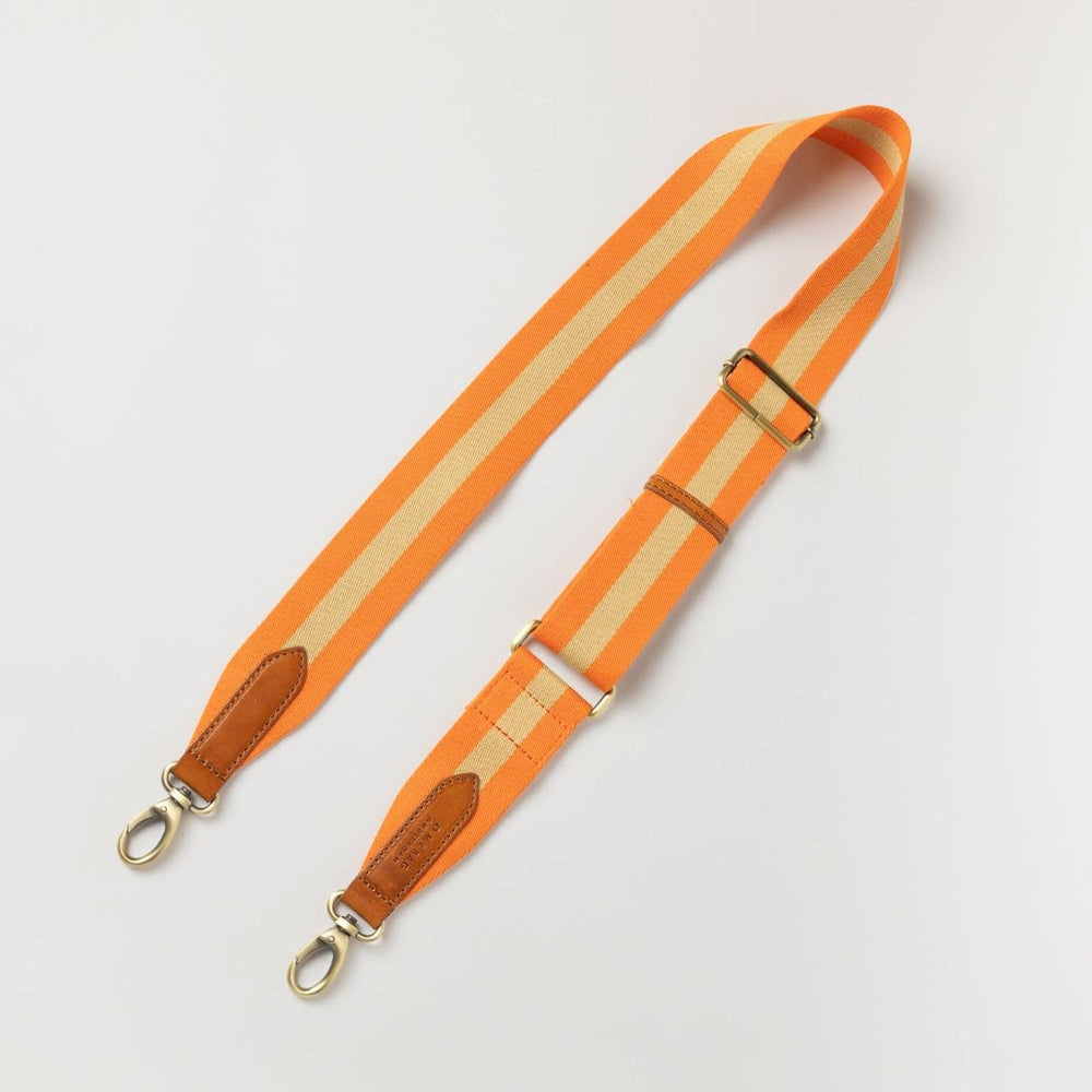 O My Bag | Orange Webbing Strap | Replacement strap | Orange with a yellow stripe down the center.