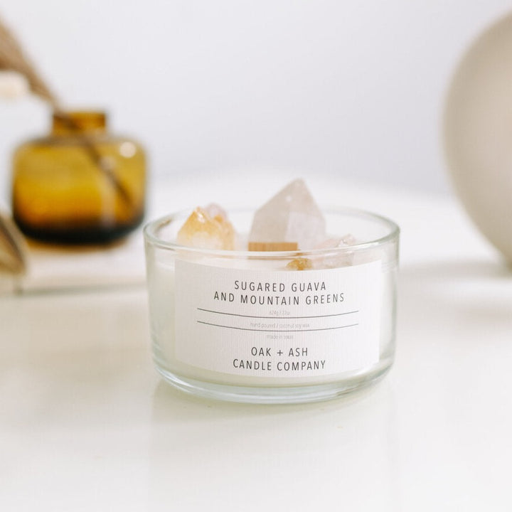 Sugared Guava and Mountain Greens Oak and Ash Candle