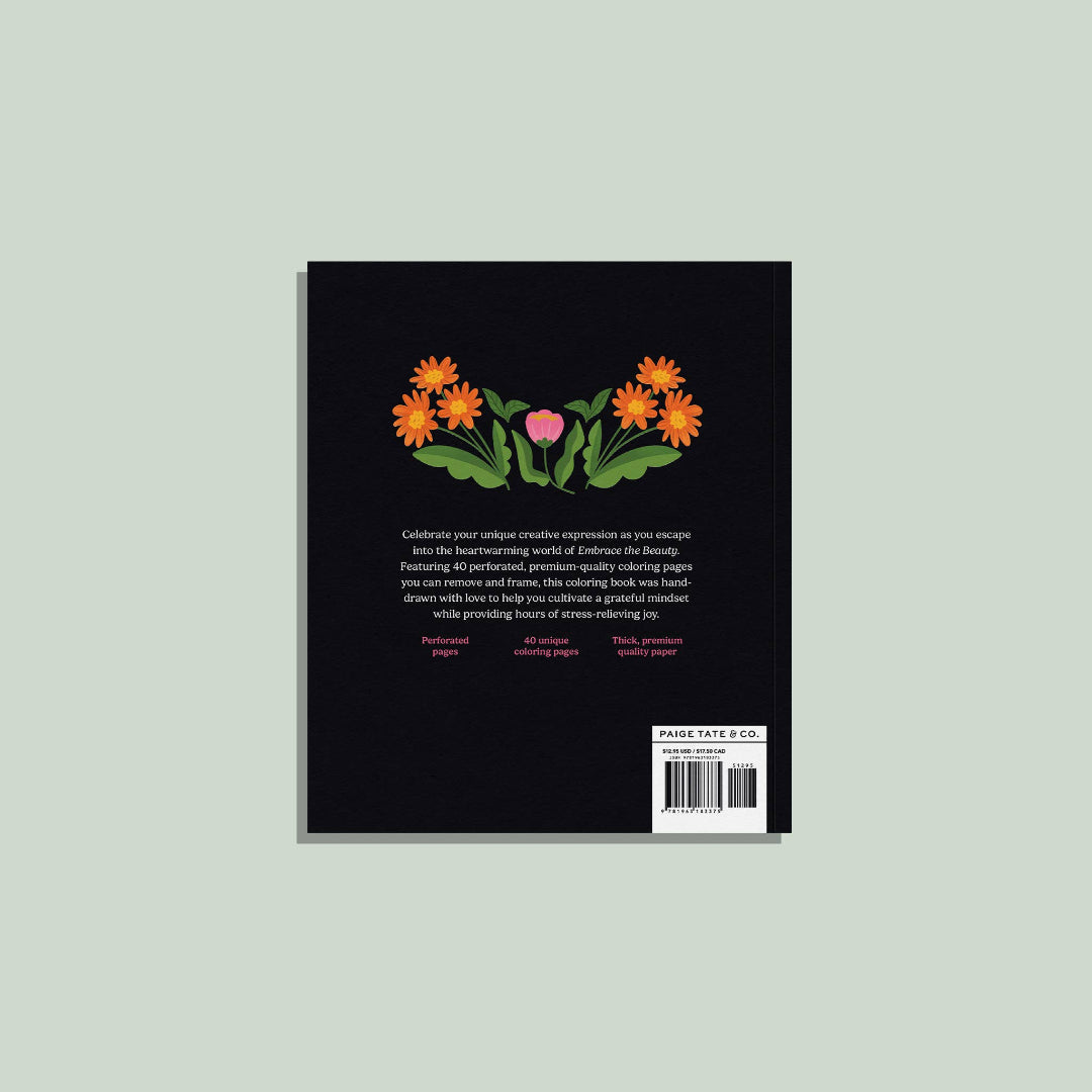 Book cover with floral design and text on a light gray background