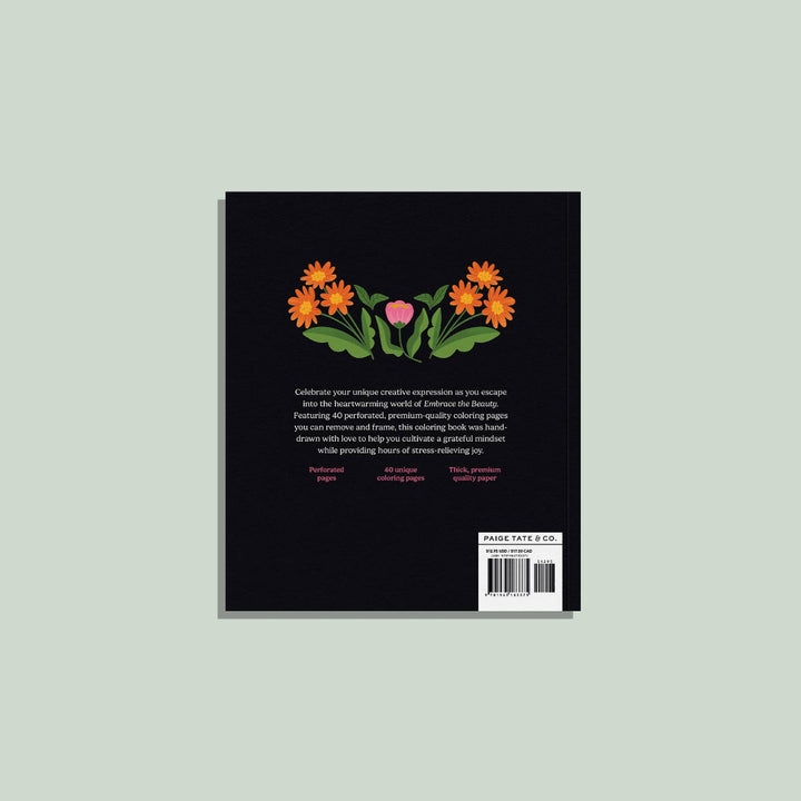 Book cover with floral design and text on a light gray background