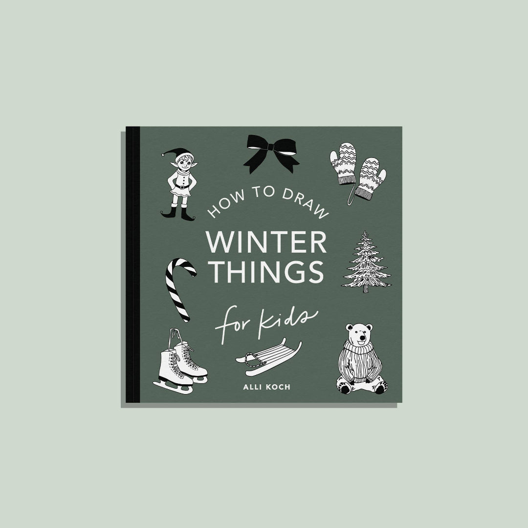 Book cover of 'How to Draw Winter Things for Kids' by Alli Koch on a light gray background