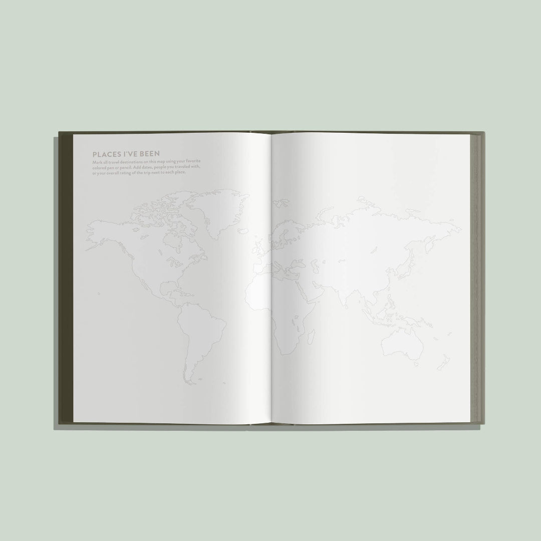Open book on a light green background