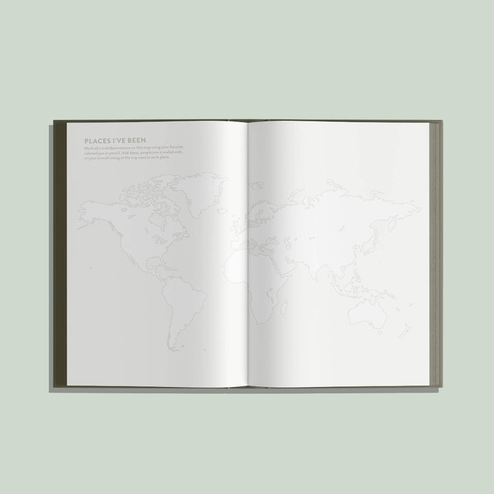 Open book on a light green background
