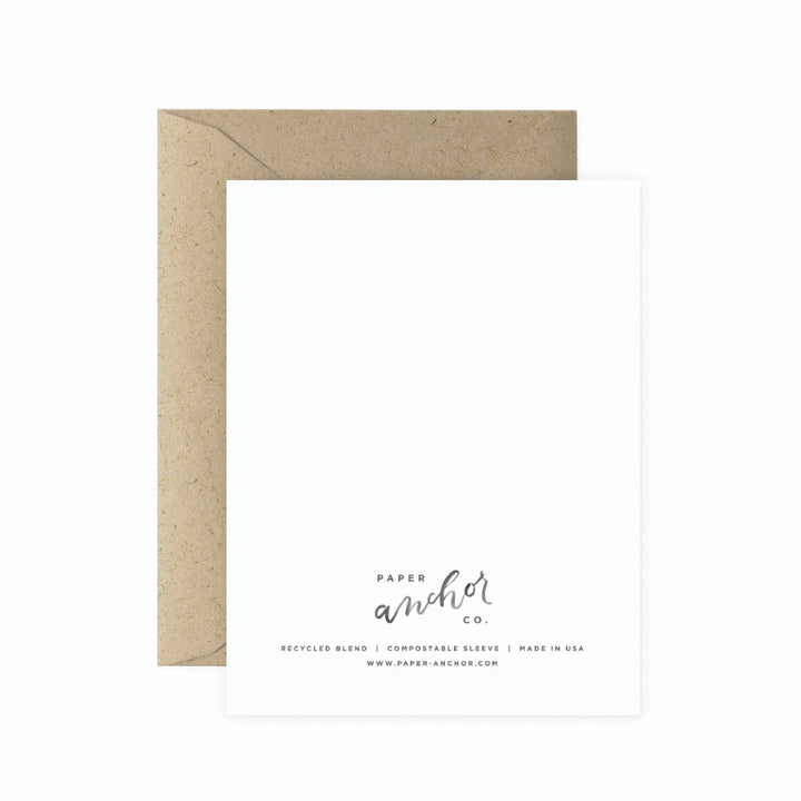 Paper Anchor Co. | Lovely Mother Greeting Card | Reverse side is white and comes with a kraft brown envelope.