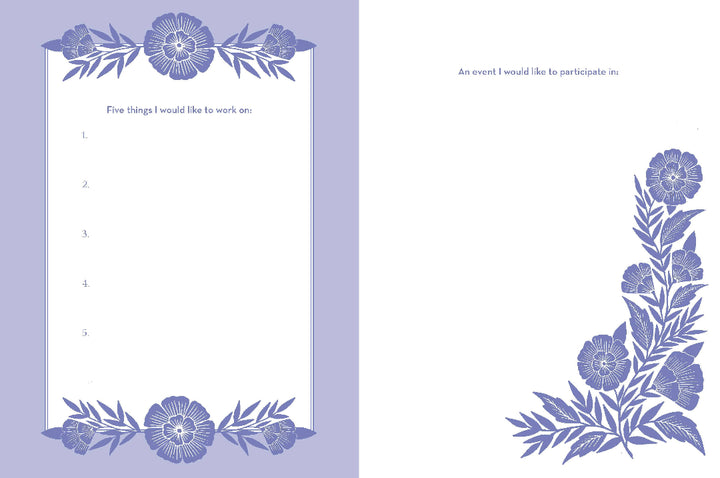 Floral design on a purple background with text space.