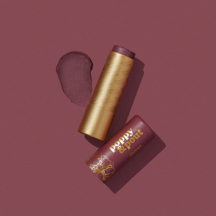 Poppy & Pout | Donna Lip Tint, Redish plum purple.