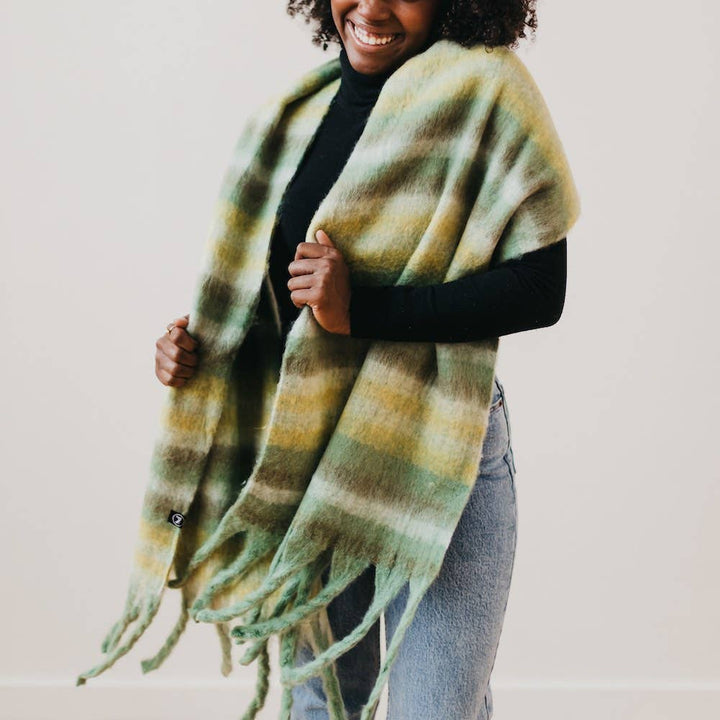 Pretty Simple | Adventure Ombre Scarf: Green | A striped green scarf