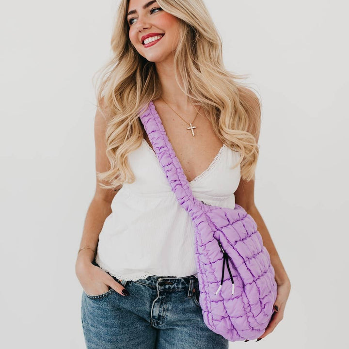 Pretty Simple | Quilted Hobo Tote | Lilac Purple.