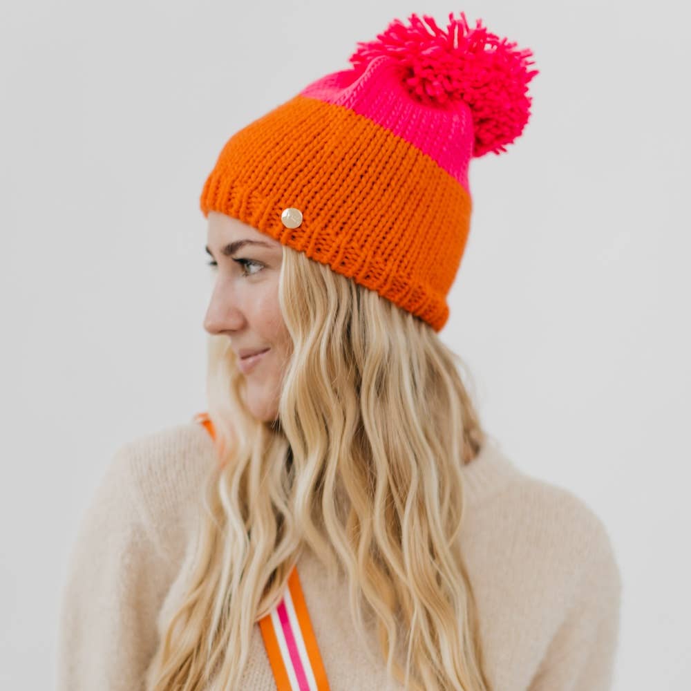 Pretty Simple | Alpine Snow Beanie: Fuchsia/Orange