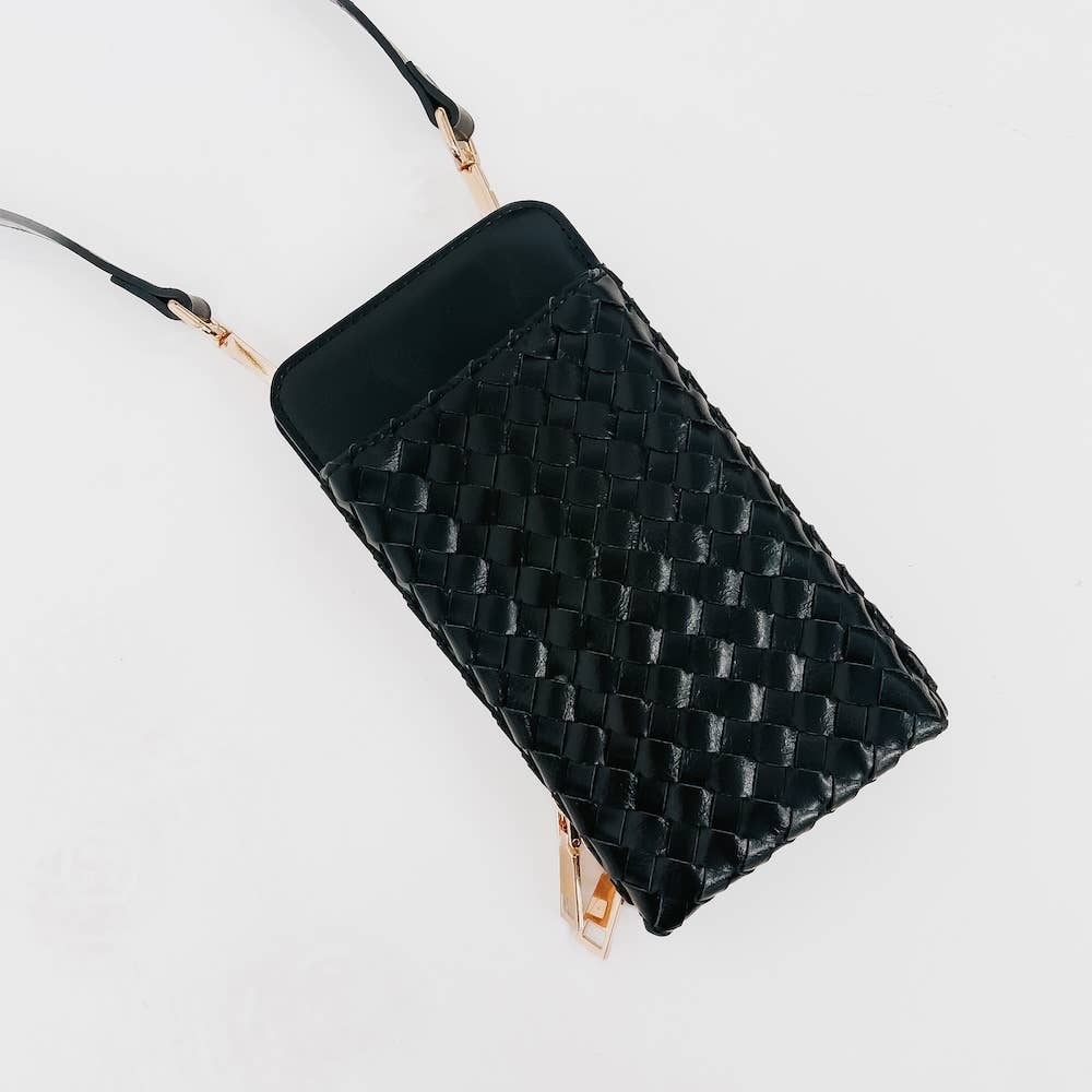 Pretty Simple | Woven Double Duty Phone Bag : Woven Black