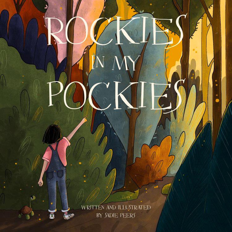 ImagineWe Publishers | Sadie M. Peers | Rockies In My Pockies, a colorful book with a kid pointing up and a turtle next to her.
