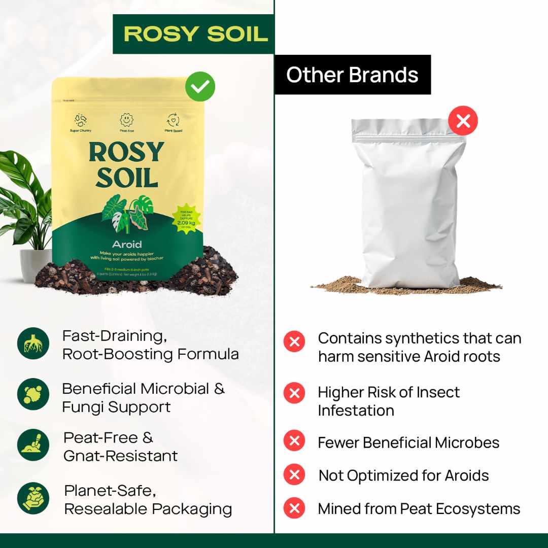 Rosy Soil | Comparison of Rosy Soil packaging with other brands.