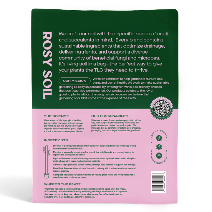 100% natural, peat-free Cactus &amp; Succulent Mix is the perfect soil mix designed for drought-tolerant plants. 4 Qt Bag.