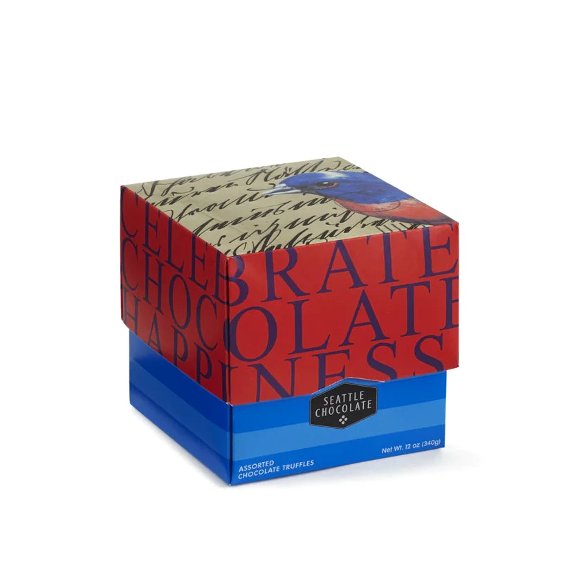 Seattle Chocolate | Bird Print Gift Box - 12 Oz Truffles