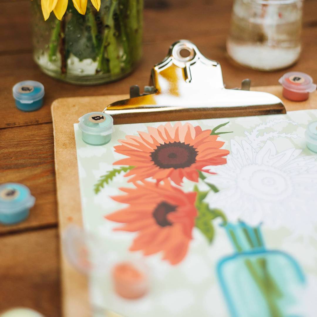 She Creates | Paint by numbers, Sunflowers.