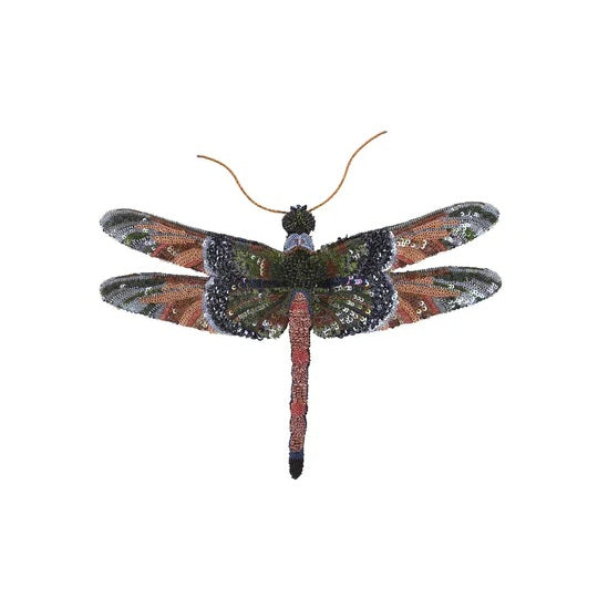 Spangle Dragonfly Object Art | Hand Embroidered