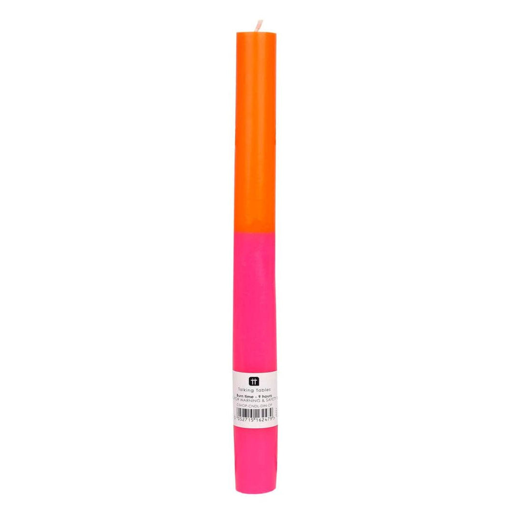 Talking Tables | Pink to orange gradient taper candle.