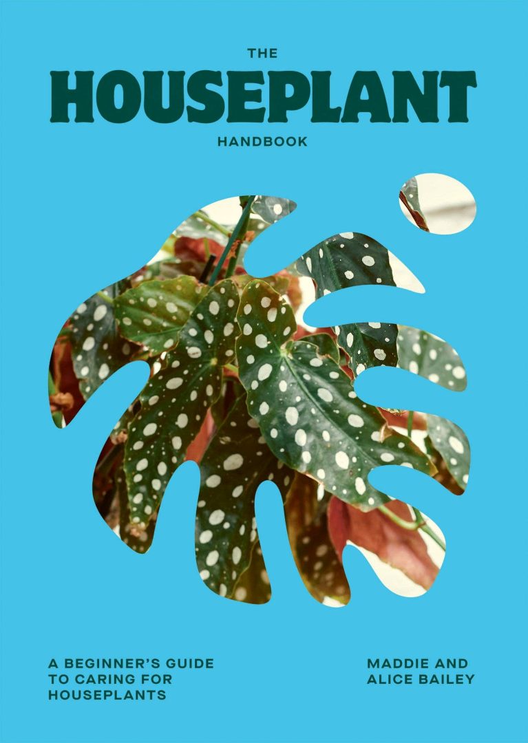 The Houseplant Handbook | Book cover of 'The Houseplant Handbook' with a polka dot leaf design on a blue background.