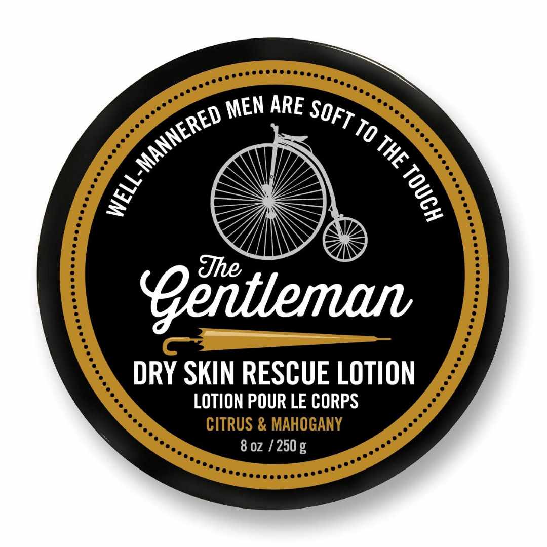 Walton Wood Farm | The Gentleman | Dry Skin Rescue Lotion, citrus & mahogany, "Well-mannered men are soft to the touch". 8oz