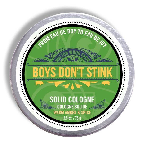 Walton Wood Farm | Boys Don't Stink Solid Cologne, warm amber & spice, 2.5 oz.