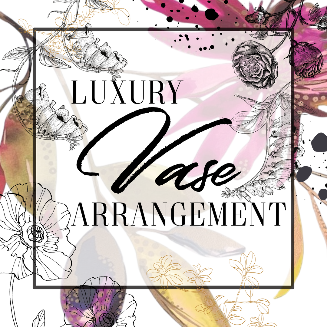 Decorative image with floral elements and 'Luxury Vase Arrangement' text.